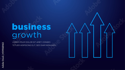business arrow up technology growth cycle on dark blue background hi tech vector illustration