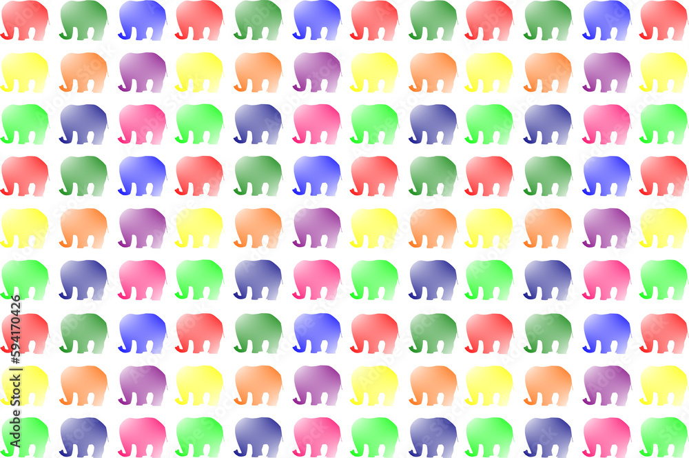 Colorful elephants seamless pattern for background, textile and wallpaper design.