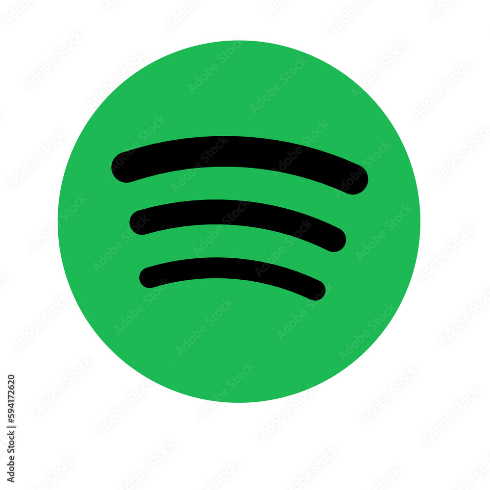 Spotify app logo png icon transparent background Stock Illustration