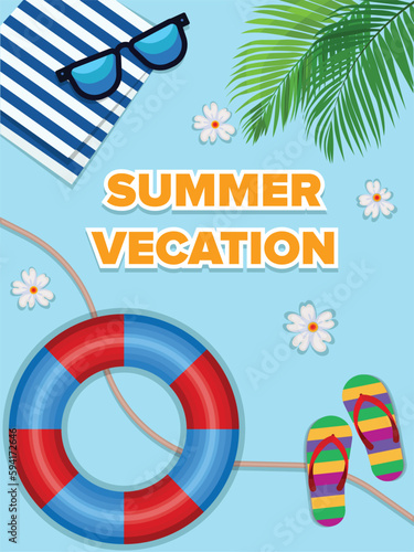 Summer Fun concept, refreshing summer sale template. Concept of an island vacation.