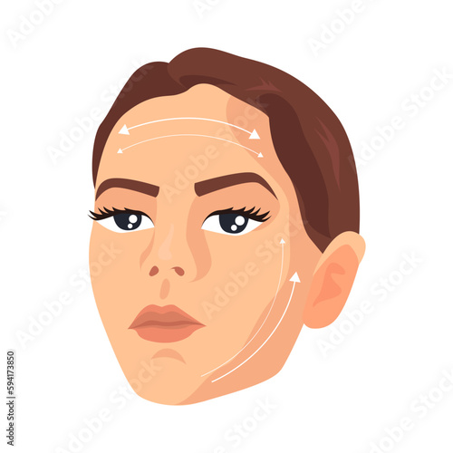 Facelift illustration in color cartoon style. Editable vector graphic design.