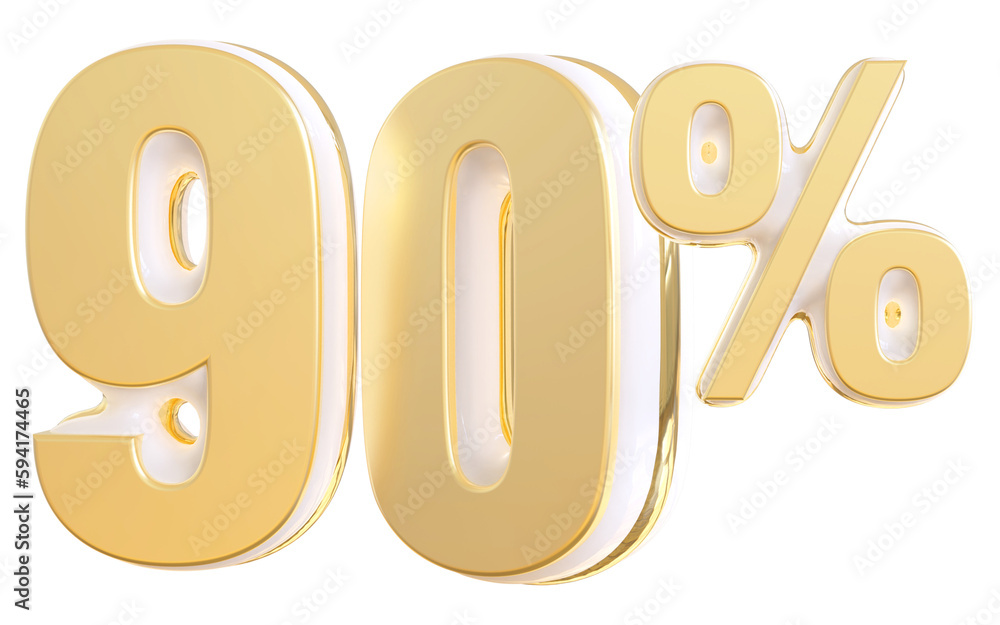 Discount Number 90 Percent 3d Gold Number Discount Number 90 Percent 3d Gold Number