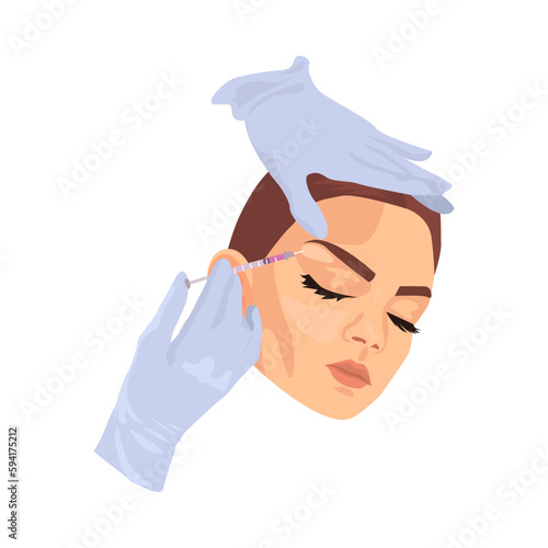 Breast lift illustration in color cartoon style. Editable vector graphic design.
