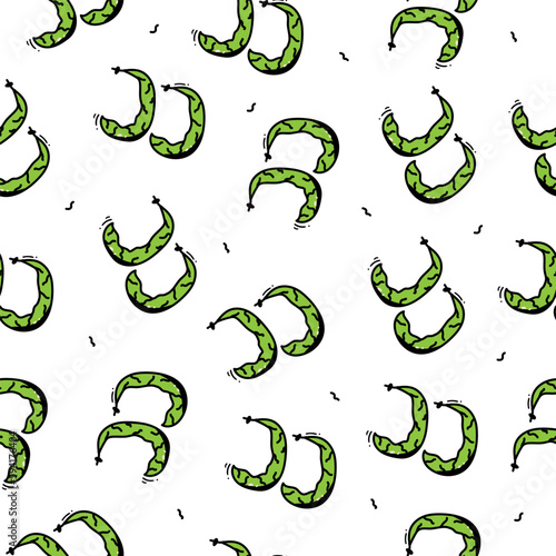 Doodle earrings seamless pattern. Hand drawn trendy jewelry. Woman fashion Accessories. Vector sketch