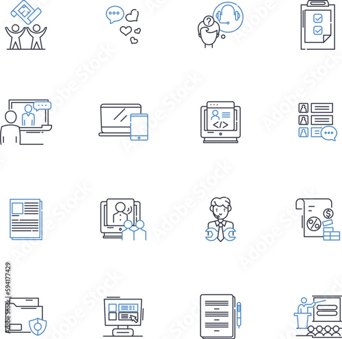 Photo blogging line icons collection. Snapshot, Capturing, Visuals, Snaps, Blogpost, Instagram, Sharing vector and linear illustration. Photographs,Gallery,Pixels outline signs set