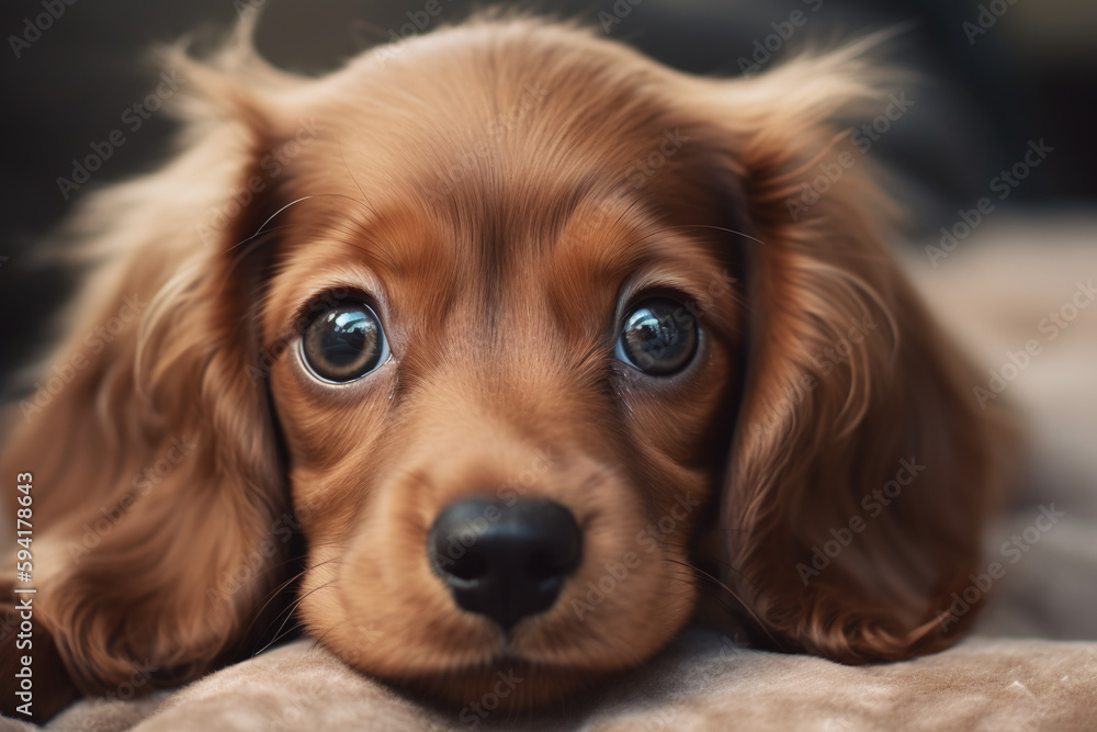 Portrait d'un chiot cocker anglais » IA générative Portrait d'un chiot cocker anglais » IA générative