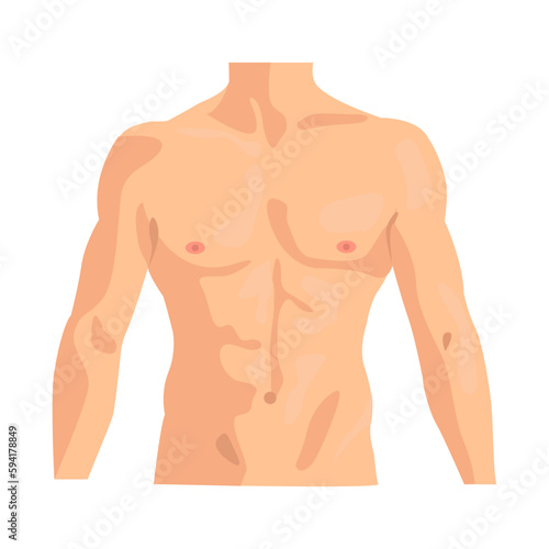 Male body correction illustration in color cartoon style. Editable vector graphic design.