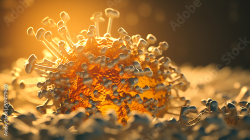 Colon cancer microscopic photograph Generative AI photo