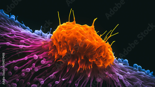 Colon cancer microscopic photograph Generative AI photo
