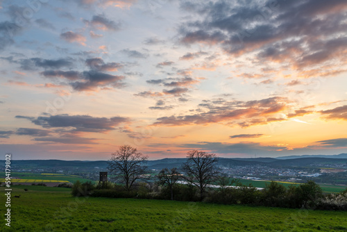 sunset over the field