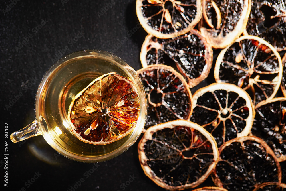 Warm lime tea with dried limes Warm lime tea with dried limes