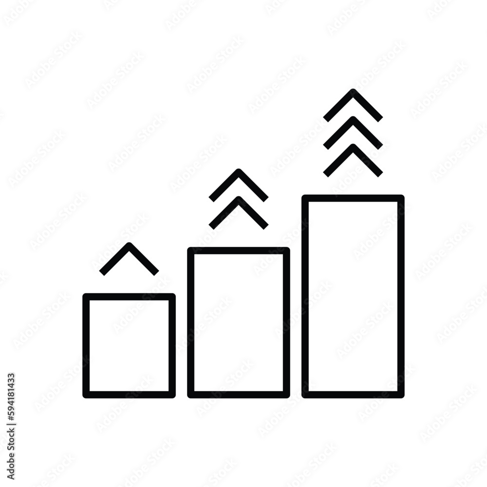 Increment bar chart vector icon Increment bar chart vector icon