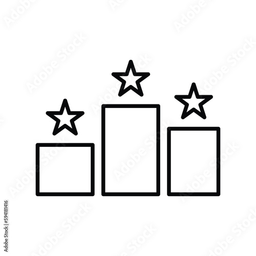 Fame ranking chart vector icon