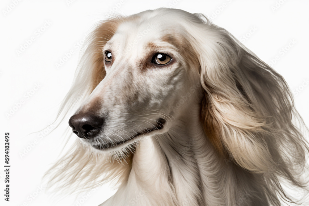 Majestic Saluki Dog on White Background - A Symbol of Grace and Elegance Majestic Saluki Dog on White Background - A Symbol of Grace and Elegance