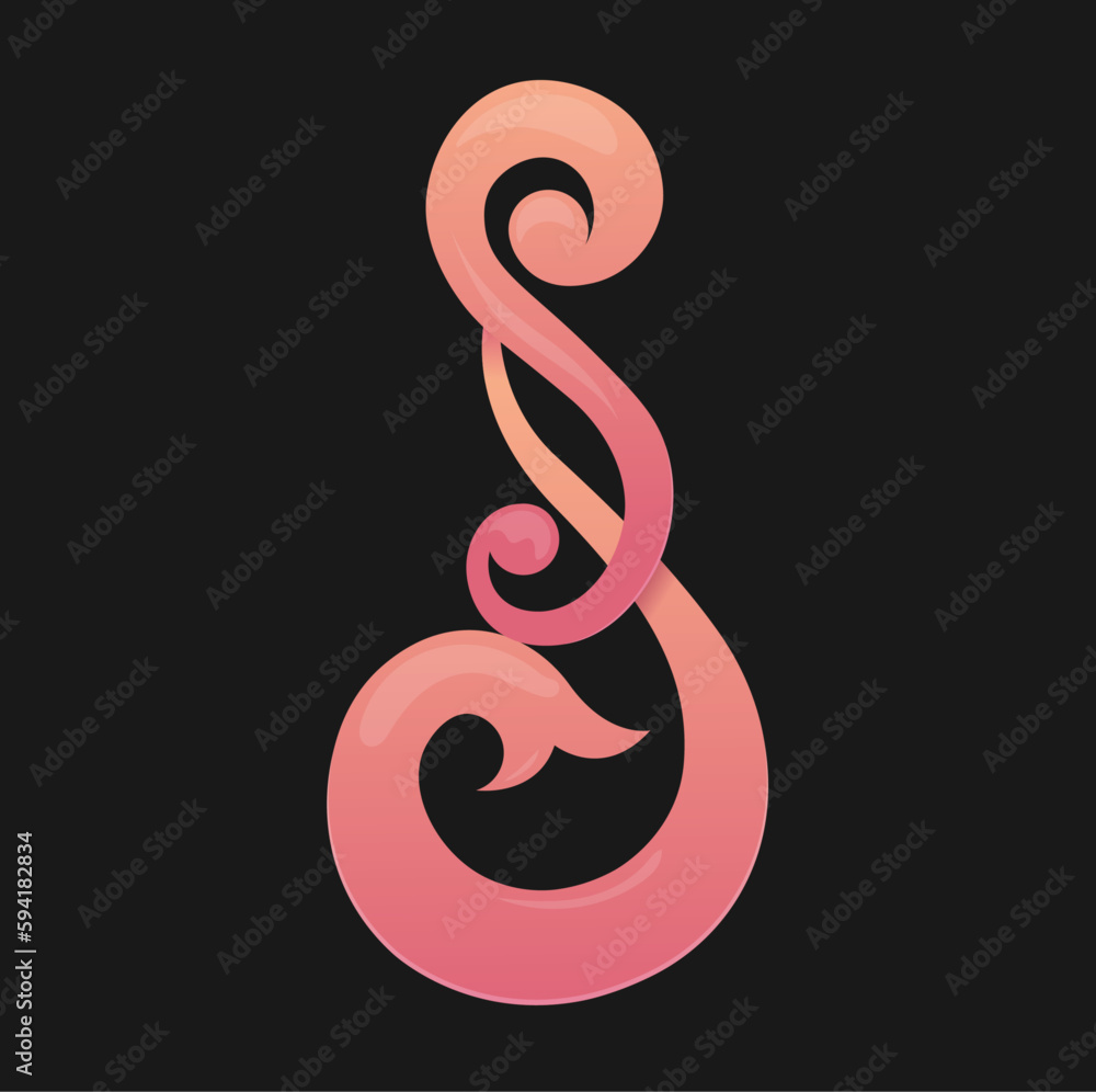 Obraz premium Ornamental S or SS Logo entwined with each other can be used by female related business like beauty parlors hair saloons nail or hair related business. Can be used as a pendant jewellery item