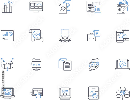 resource line icons collection. Asset, Inventory, Material, Supply, Commodity, Equipment, Tool vector and linear illustration. Raw materials,Infrastructure,Facility outline signs set