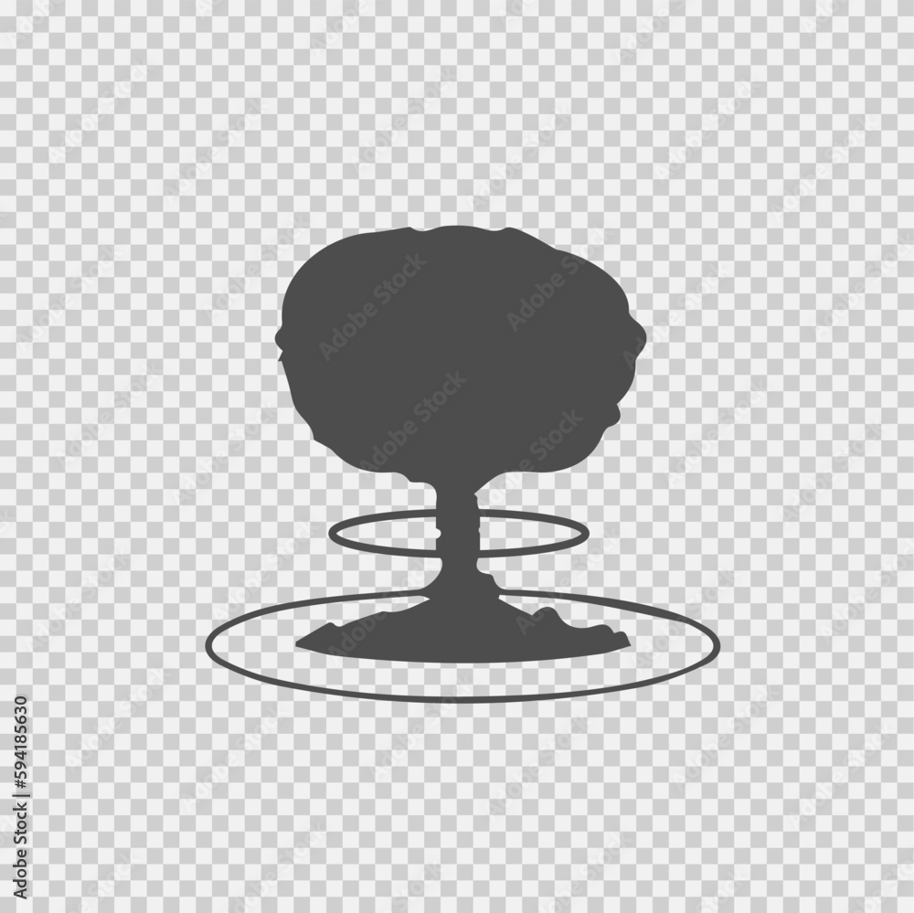 Mushroom cloud nuclear explosion vector icon eps 10. War symbol. Mushroom cloud nuclear explosion vector icon eps 10. War symbol.