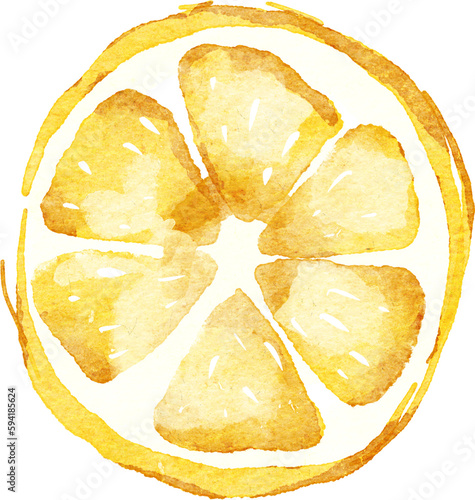 Lemon cute fruit watercolor painting