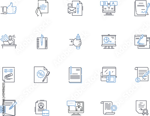 Adjusting line icons collection. Adapt, Align, Alter, Amend, Balance, Calibrate, Change vector and linear illustration. Correct,Customize,Edit outline signs set