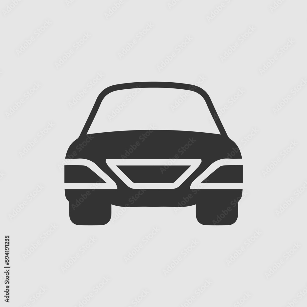Car front vector icon eps 10. Simple isolated illustration.