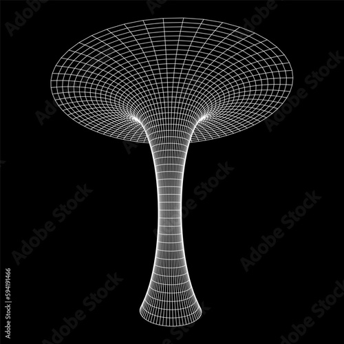 Wormhole tunnel mesh objects wireframe vector