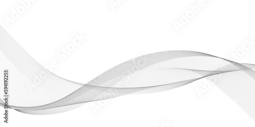 Tech grey abstract wave digital element for design. Curved wavy line design element 