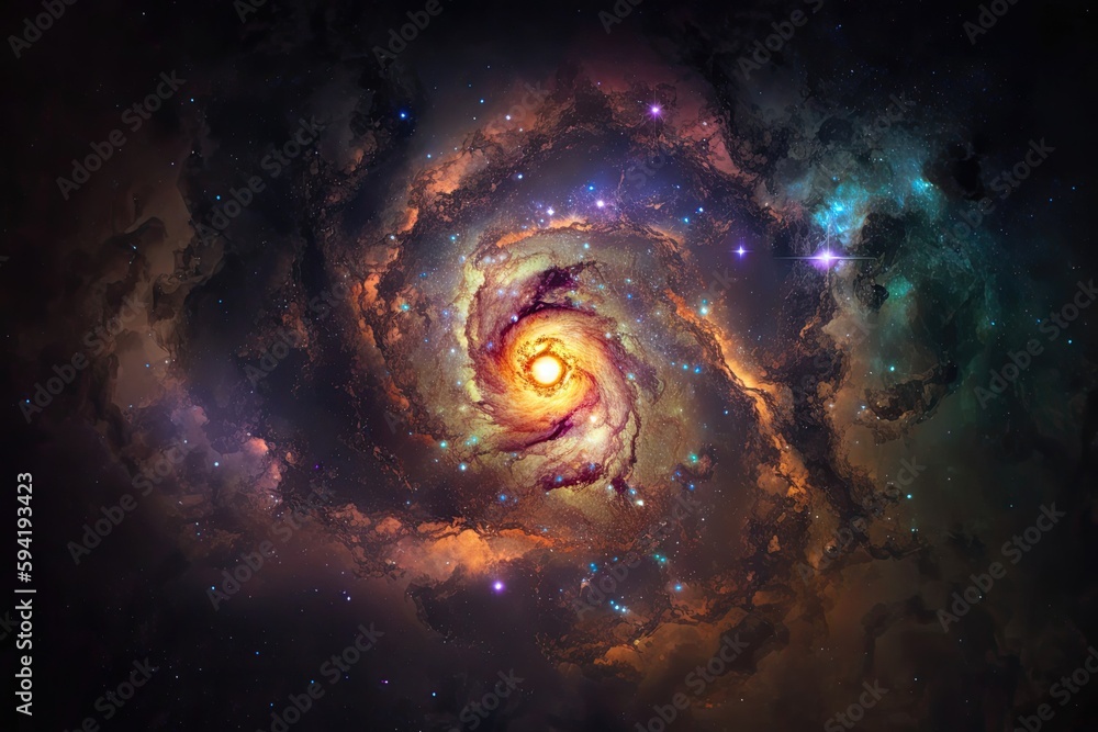 An image of a galaxy collision with two or more galaxie Generative AI 8