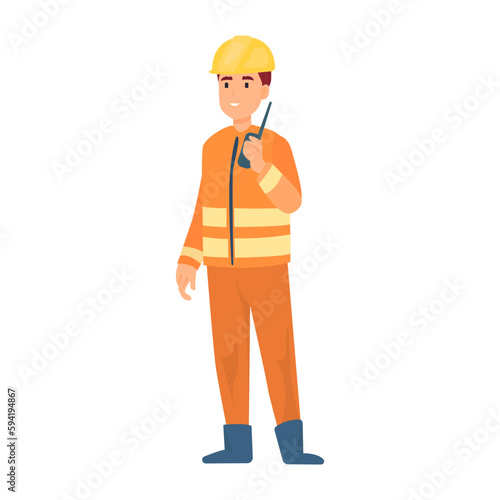 Architect illustration in color cartoon style. Editable vector graphic design.