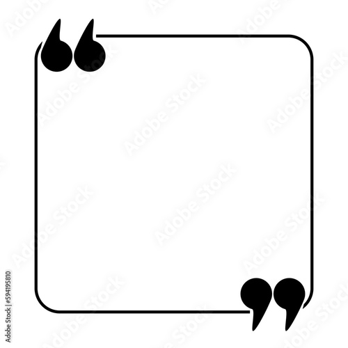 Set of quote mark, quotes icon vector sign design round square box
