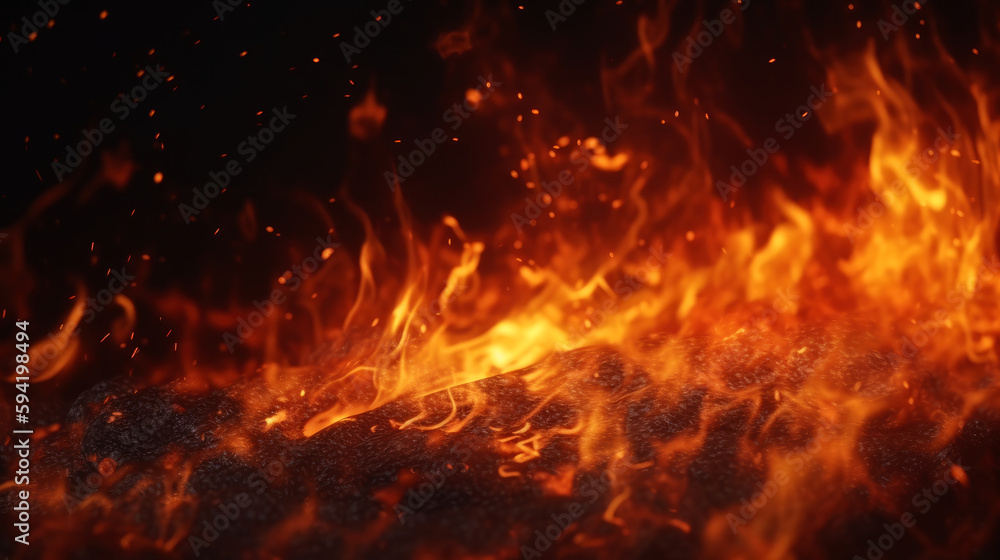 Beautiful fire background, generative ai. Beautiful fire background, generative ai.