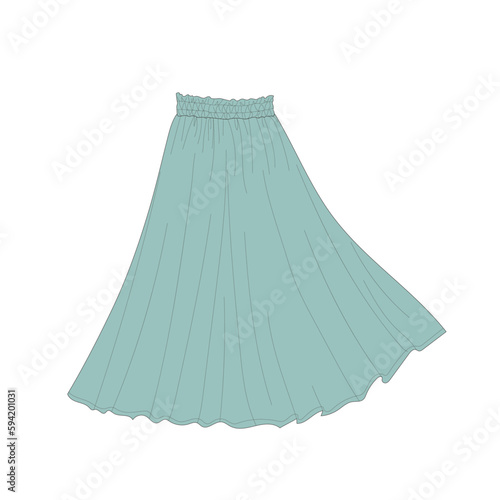 a long skirt isolated on white