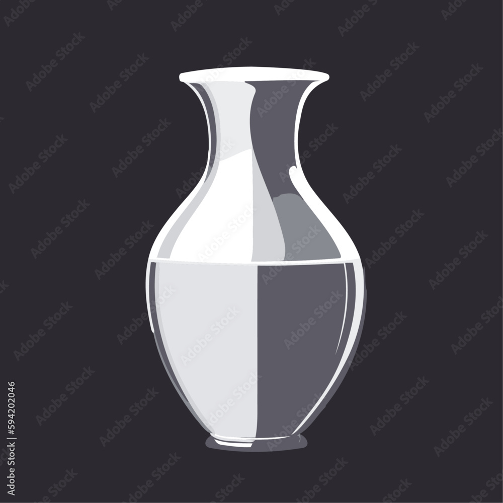 silver vase with black background in vector silver vase with black background in vector