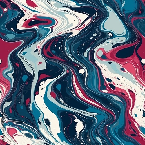 Fluid marble organize in an one of a kind shape. Seamless pattern  AI Generated