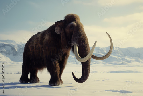 Woolly Mammoth, an enormous mammal, extinct animal, generative AI © Kien