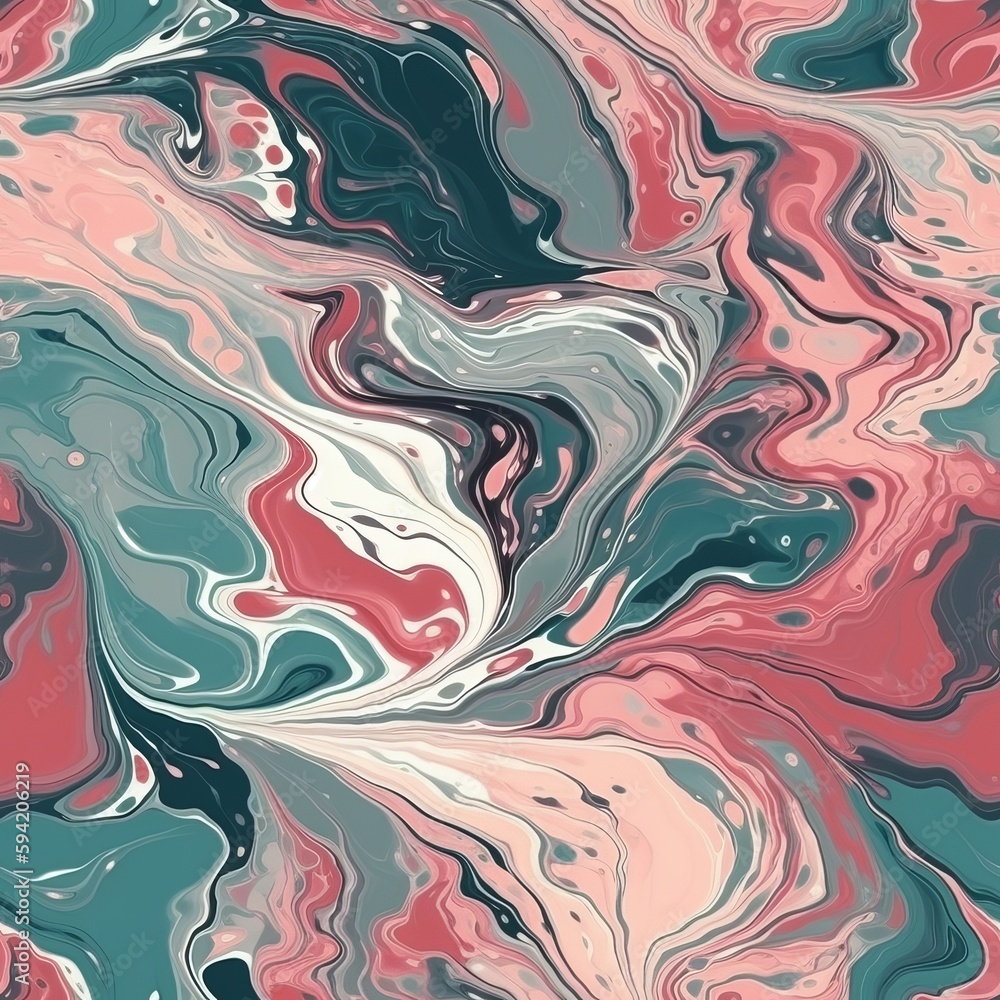 Fluid marble stupor in with an speculative touch for print and organize. Seamless pattern, AI Generated