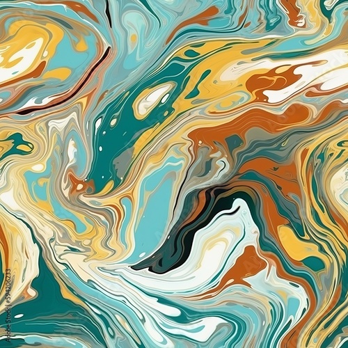 Liquid marble trance in with an theoretical touch for print and organize. Seamless pattern, AI Generated