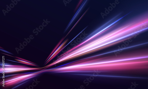 Panoramic high speed technology concept, light abstract background. Electric car and city concept Hitech communication concept innovation background, vector design 