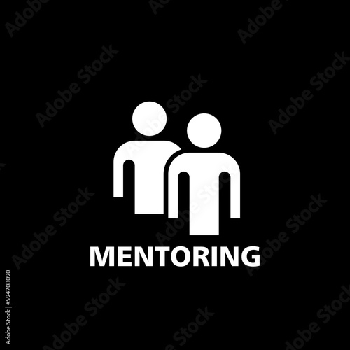 Mentor person icon isolated on black background