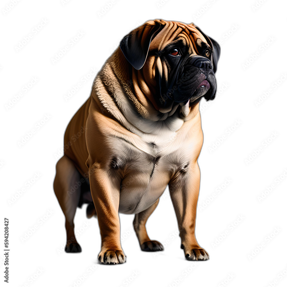An illustration dog(Bullmastiff).