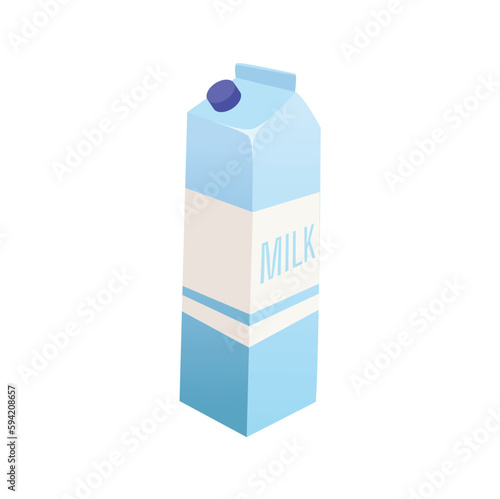 Concept Cooking milk pack. This illustration is a flat design vector graphic with a concept of a pack of milk for cooking bakery. Vector illustration.