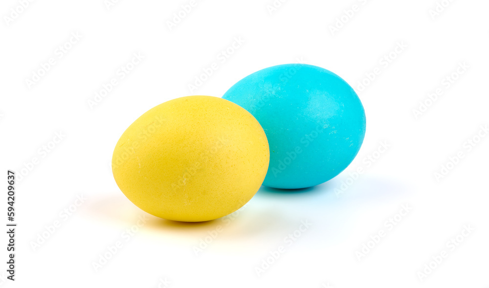 Colorful easter eggs, isolated on white background. Copy space. Colorful easter eggs, isolated on white background. Copy space.