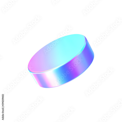 3d geometric shape . Hologram cylinder figure isolated background.Vector realistic illustration.