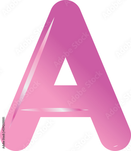 Pink bold alphabet letter A