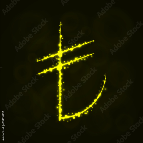 Lira Sign silhouette of lights
