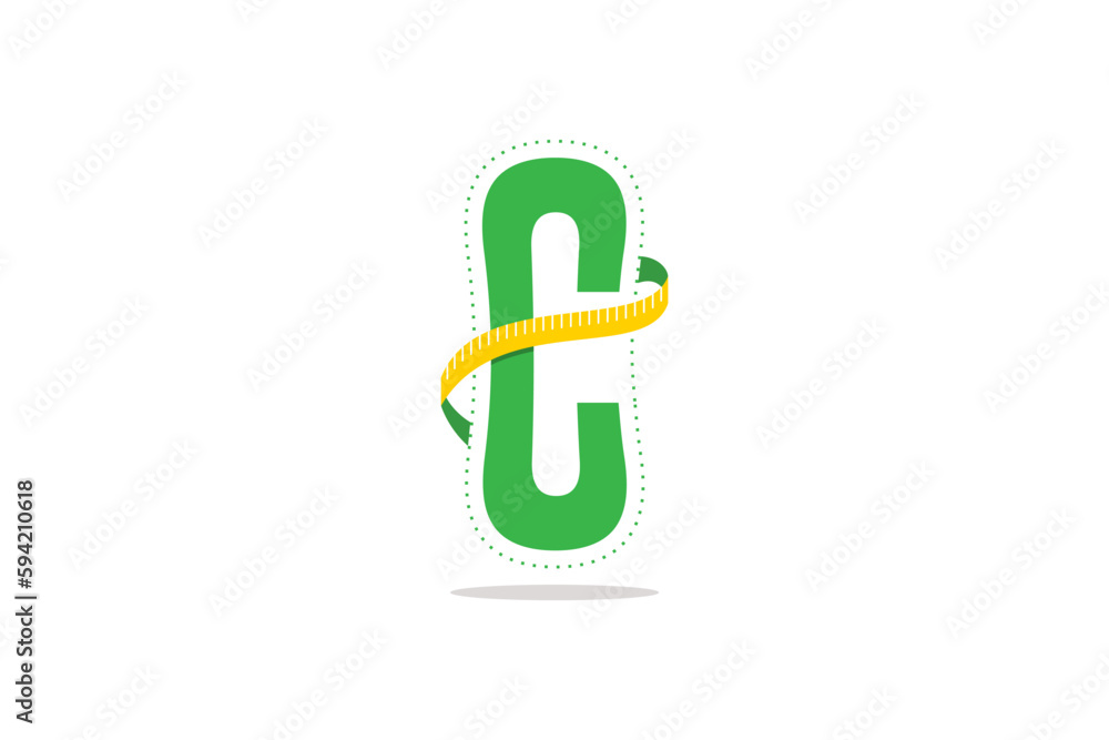 Obraz premium Letter C weight loss logo design template element vector