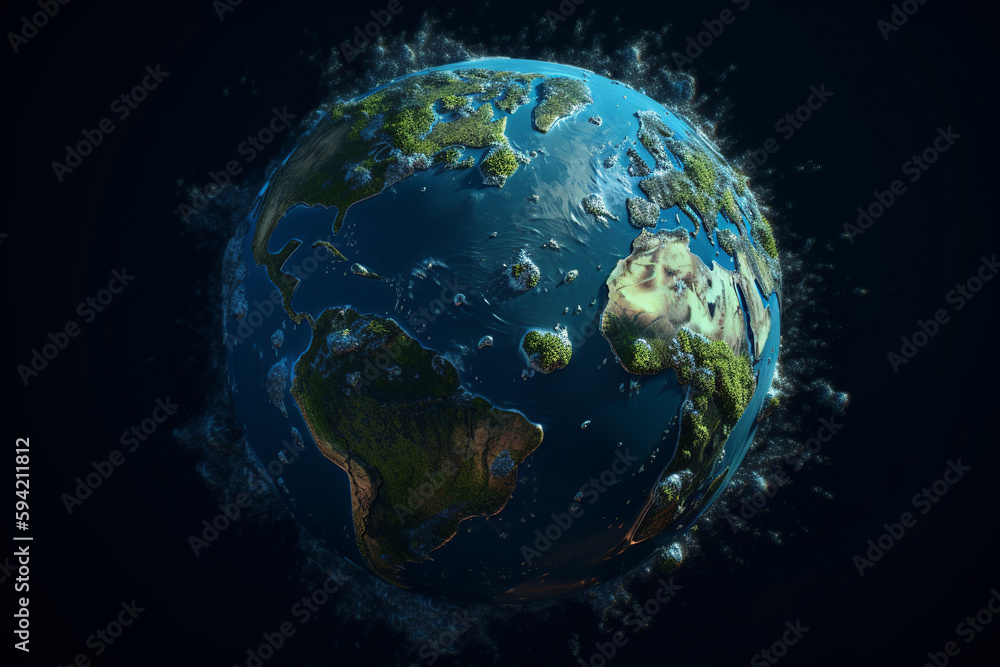Earth Day and global warming concept in an illustration. Generative AI