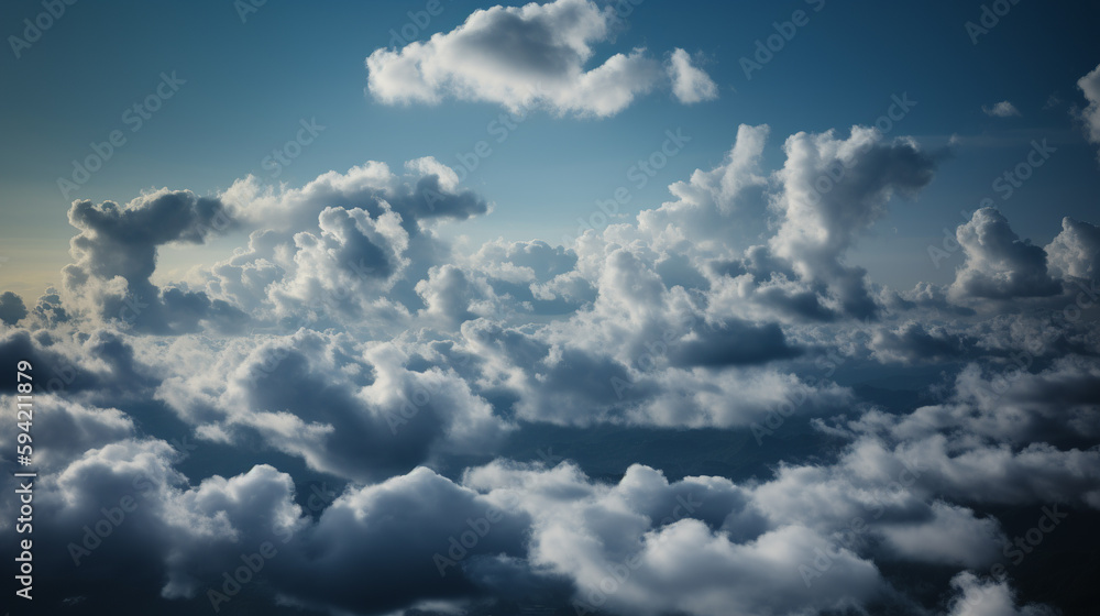 Mesmerizing cloud patterns viewed from a plane. Generative AI Mesmerizing cloud patterns viewed from a plane. Generative AI