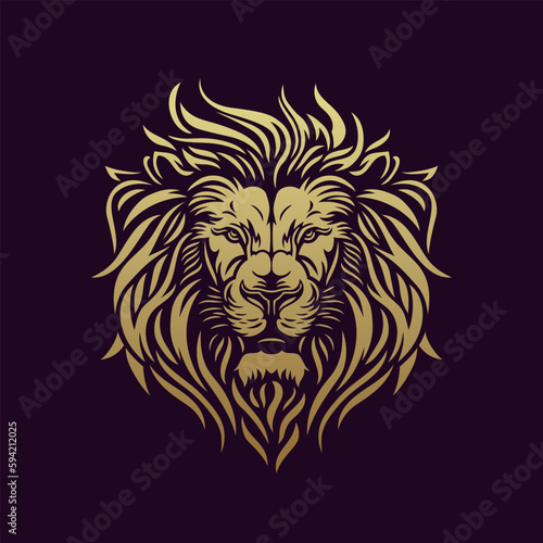 Lion face vector illustration. Lion print.
