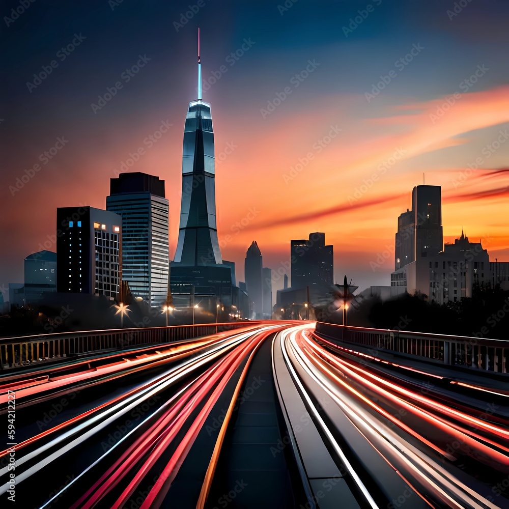 Fototapeta premium night city view