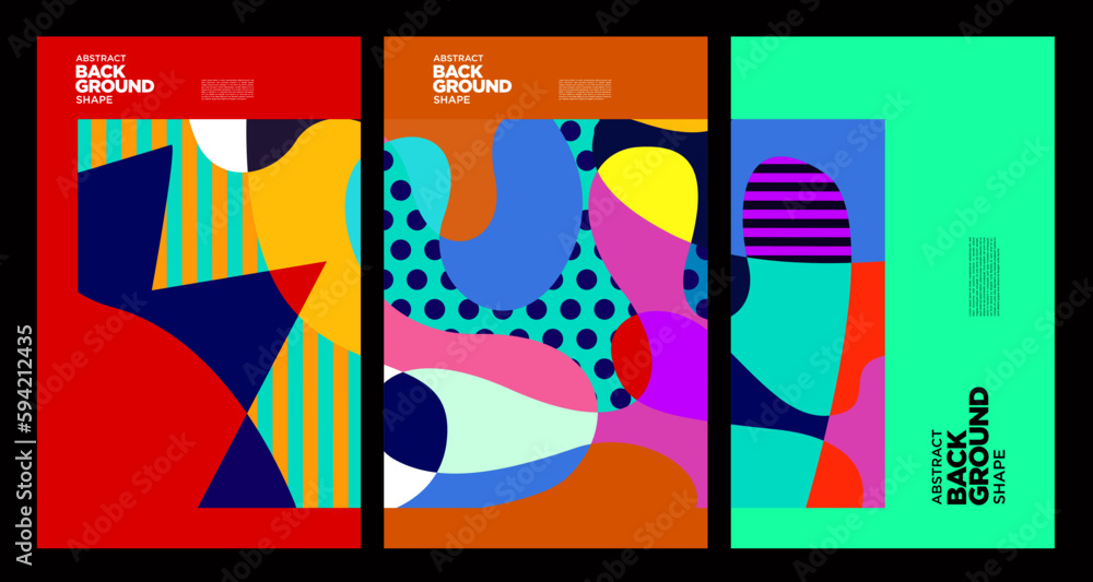 Obraz premium Vector colorful geometric and fluid abstract background for summer banner